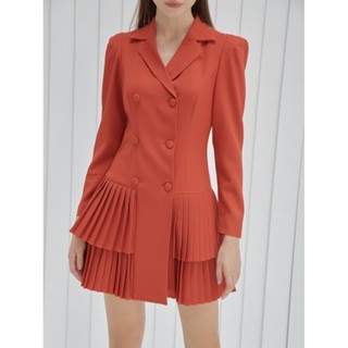 COCO SIN - Đầm Vest Cam Dập Ly 2 Tầng