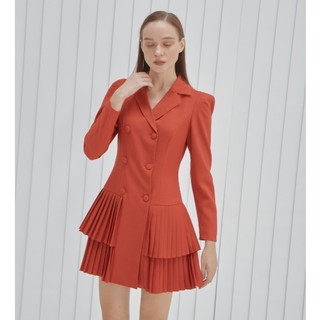 COCO SIN - Đầm Vest Cam Dập Ly 2 Tầng
