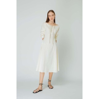 COCO SIN - Đầm Tay Sắn Trắng Thắt Dây Thừng