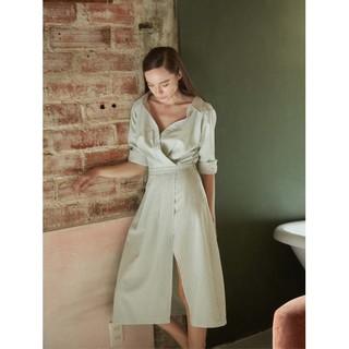 COCO SIN - Đầm Sơ Mi Xanh Pastel Sọc