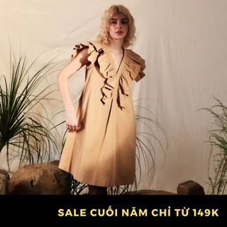 COCO SIN - Đầm Nâu Ruffle