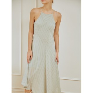 COCO SIN - Đầm Maxi Xanh Cổ Yếm