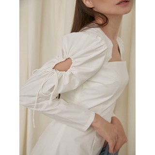 COCO SIN - Đầm Kate Trắng Tay Rút