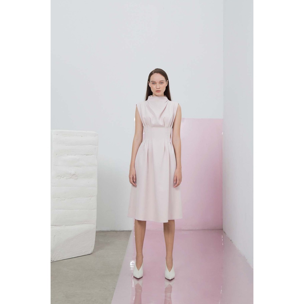 COCO SIN - Đầm Hồng Pastel Xếp Ly
