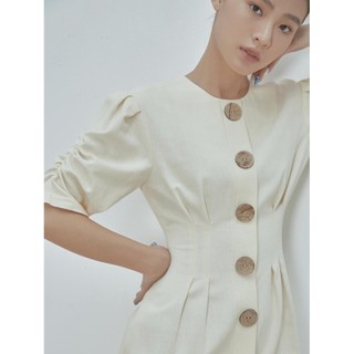 COCO SIN - Đầm Cotton Linen Nút Gỗ