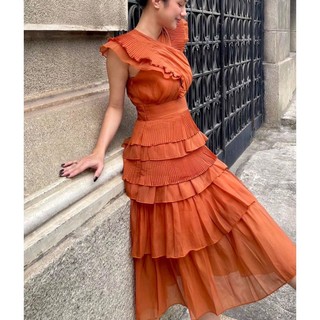 COCO SIN - Đầm Cam Đất Xếp Tầng
