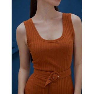 COCO SIN - Đầm Body Thun Gân Cam Xẻ