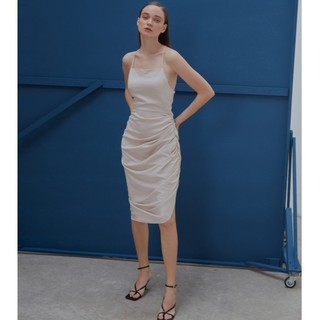 Coco sin - đầm 2 dây nude rút dây