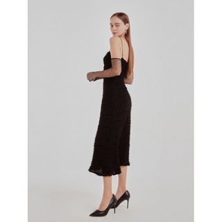 COCO SIN - Đầm 2 Dây Đen Cut Out Đính Nơ