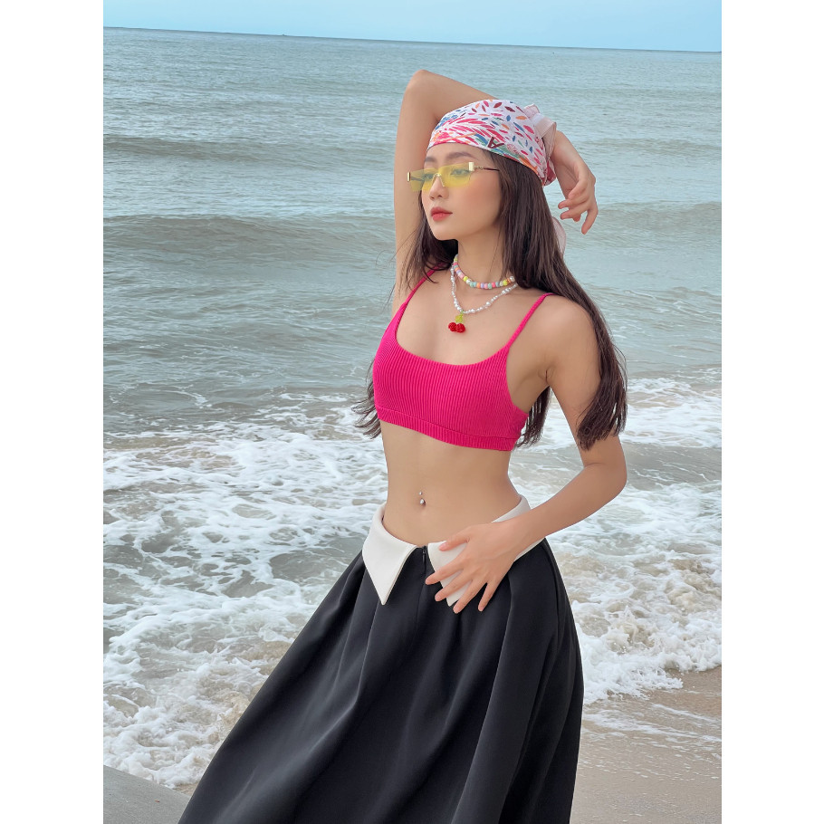 COCO SIN - Croptop Hồng 2 Dây