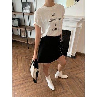 COCO SIN - Combo Áo Lụa Trắng The Revolution + Skort Đính Pearl