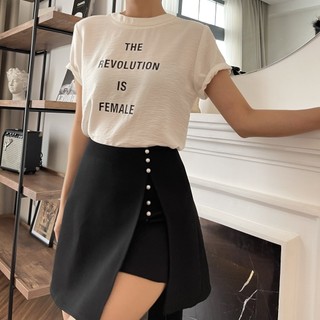 COCO SIN - Combo Áo Lụa Trắng The Revolution + Skort Đính Pearl