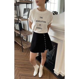 COCO SIN - Combo Áo Lụa Trắng The Revolution + Skort Đính Pearl