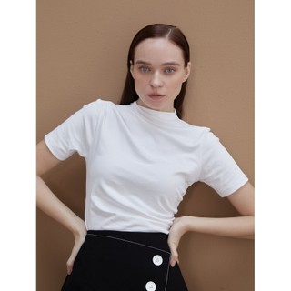 COCO SIN - Chân Váy Mini Đen Viền Chỉ Đính Nút