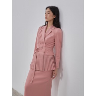 COCO SIN - Chân Váy Midi Hồng Đất Basic