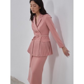 COCO SIN - Chân Váy Midi Hồng Đất Basic