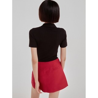 COCO SIN - Bodysuit Thun Gân Đen Đính Nút