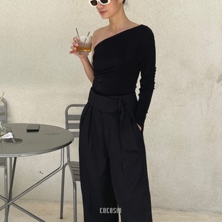 COCO SIN - Bodysuit Đen Lệch Vai