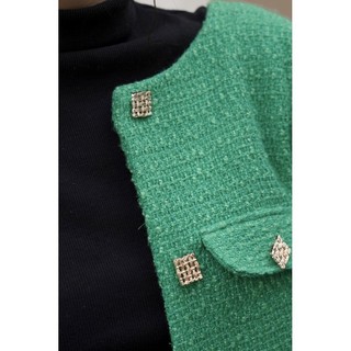 COCO SIN - Blazer Tweed Xanh Đính Nút