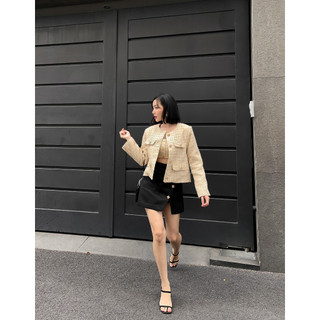 COCO SIN - Blazer Tweed Gold Đính Nút