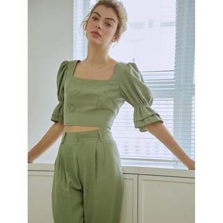 Coco sin - áo xanh olive tay phồng