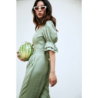 COCO SIN - Áo Xanh Olive Tay Phồng