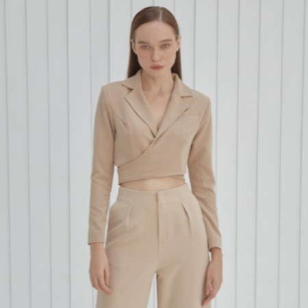 COCO SIN - Áo Vest Nâu Cột Nơ