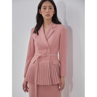 COCO SIN - Áo Vest Kiểu Thiết Kế Sang Trọng Dập Ly Màu Hồng