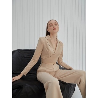 COCO SIN - Áo Vest Nâu Cột Nơ