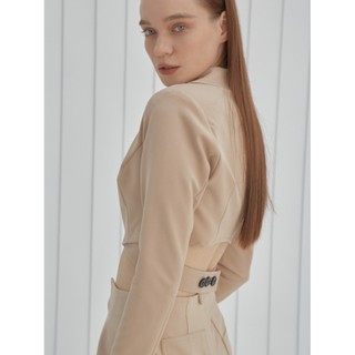 COCO SIN - Áo Vest Nâu Cột Nơ