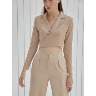 COCO SIN - Áo Vest Nâu Cột Nơ