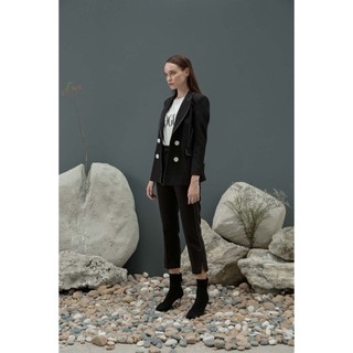 COCO SIN - Áo Vest Đen Viền Chỉ