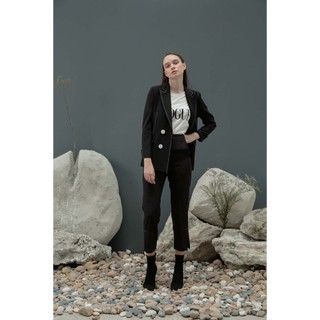 COCO SIN - Áo Vest Đen Viền Chỉ