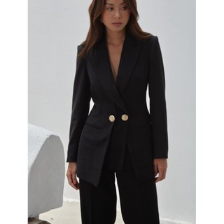 Coco sin - áo vest đen nút gold