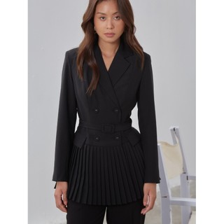 Coco sin - áo vest đen phối dập ly