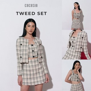 COCO SIN - Áo Tweed Caro Croptop