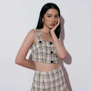 COCO SIN - Áo Tweed Caro Croptop