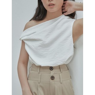 COCO SIN - Áo Trắng Xoắn Vai