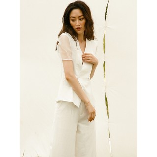 COCO SIN - Áo Trắng Tay Sheer
