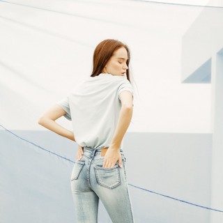 COCO SIN - Áo Thun Xanh Blue Cotton