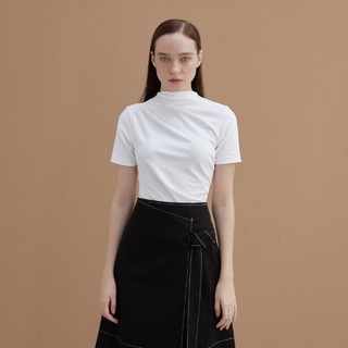 COCO SIN - Áo Thun Trắng Tay Lỡ Xếp Ly