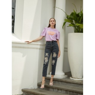 COCO SIN - Áo Thun Tím In Chữ Lovin'