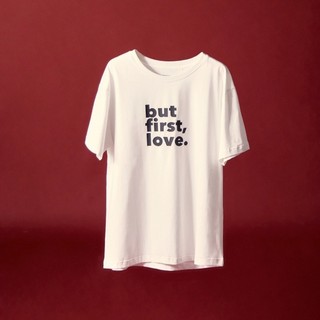 Coco sin - áo thun phom unisex cổ tròn in logo trắng but first, love