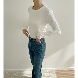 COCO SIN - Áo Thun Nữ Trắng Tay Dài Basic