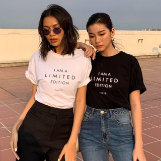 COCO SIN - Áo Thun Logo Trắng I'M Limited Phom Suôn Tay Ngắn