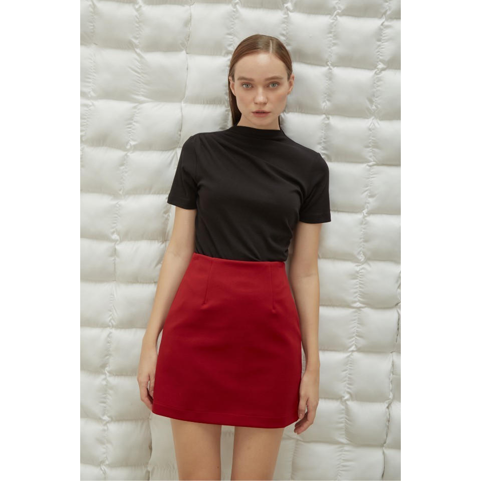 COCO SIN - Áo Thun Đen Tay Lỡ Xếp Ly