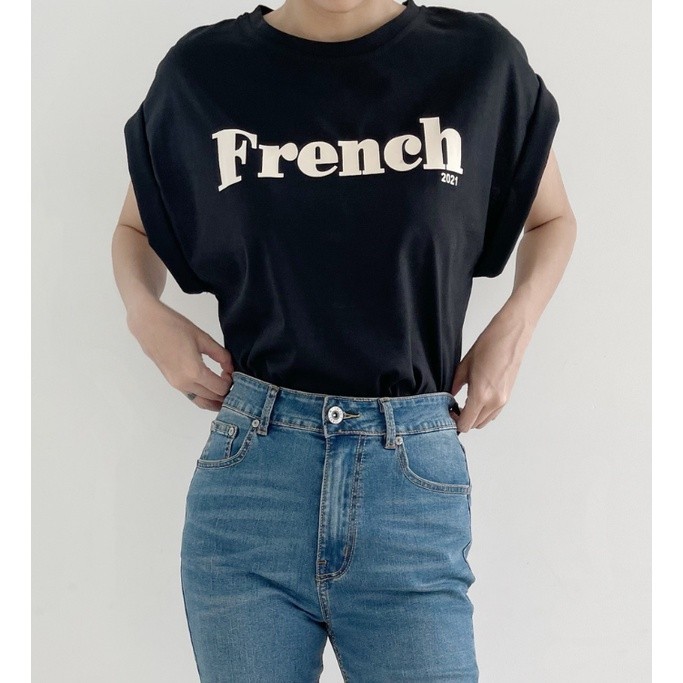COCO SIN - Áo Thun Đen French