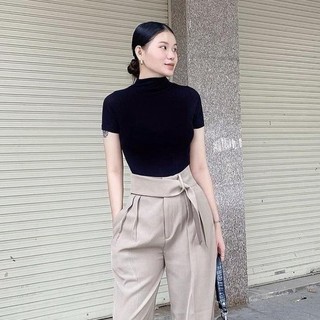 Coco sin - áo thun cổ lọ đen tay lỡ