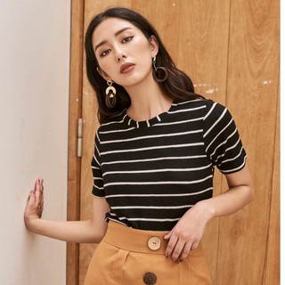 COCO SIN - Áo Sọc Trắng Đen Basic
