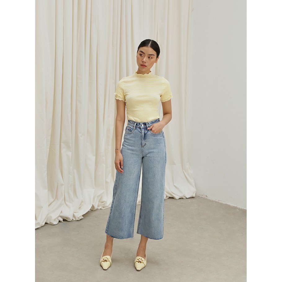 COCO SIN - Áo Sọc Vàng Viền Trắng